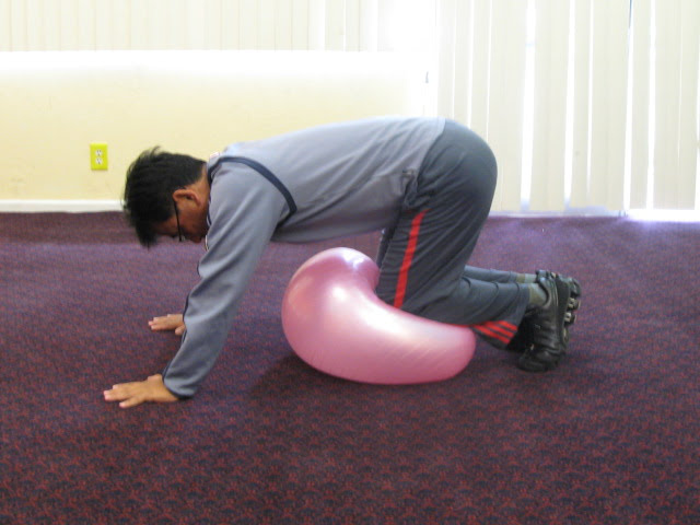 減圧したボールでの運動